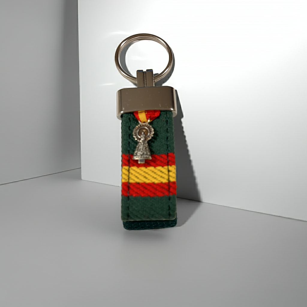 Llavero verde con bandera de España | Virgen del Pilar