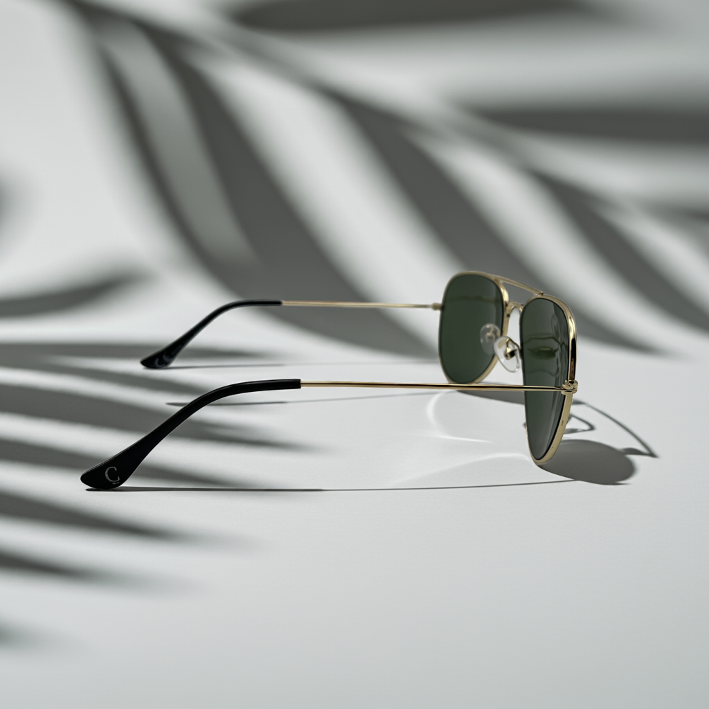 Gafas de Sol Cayetanos – Modelo Pontevedra UV400 con Montura Dorada Aviador