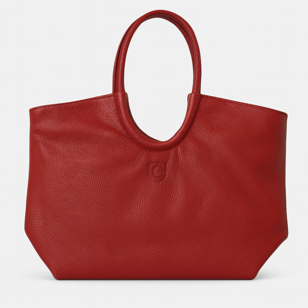 Bolso Tote de Piel Burdeos