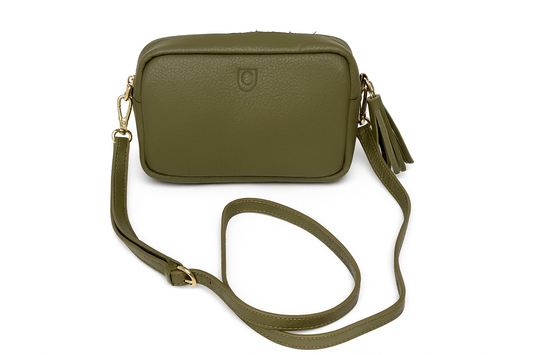 Bolso Bandolera Verde Oliva de piel