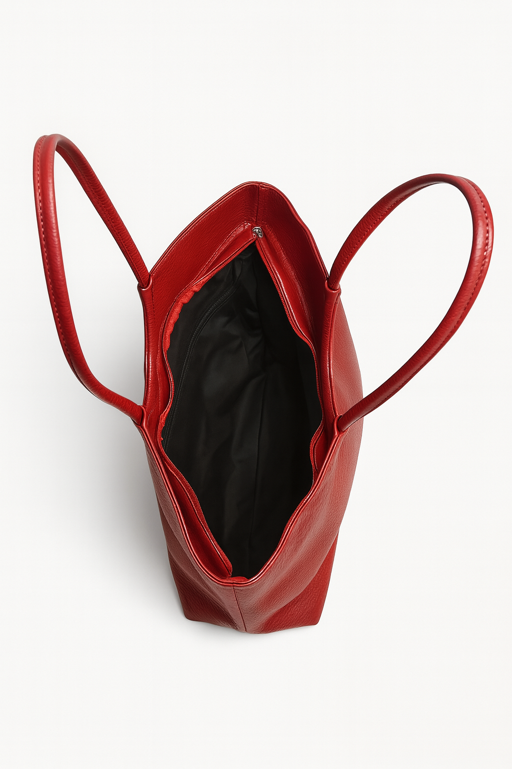 Bolso Tote de Piel Burdeos