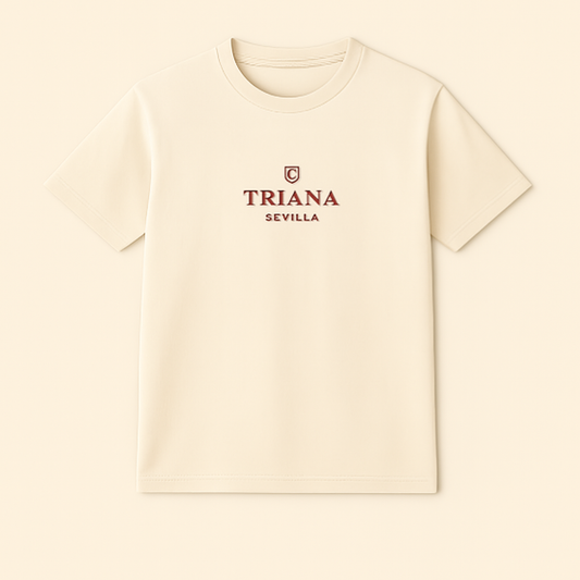 Camiseta crema Triana Sevilla 100% algodón