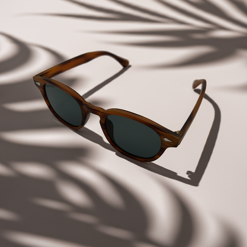 Gafas de Sol Cayetanos – Modelo Formentera UV400 con Montura Carey Miel y Lentes Verde Oscuro