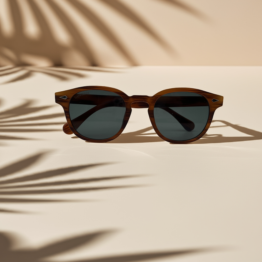 Gafas de Sol Cayetanos – Modelo Formentera UV400 con Montura Carey Miel y Lentes Verde Oscuro