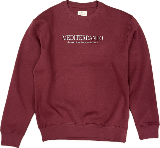 Sudadera Mediterráneo burdeos unisex