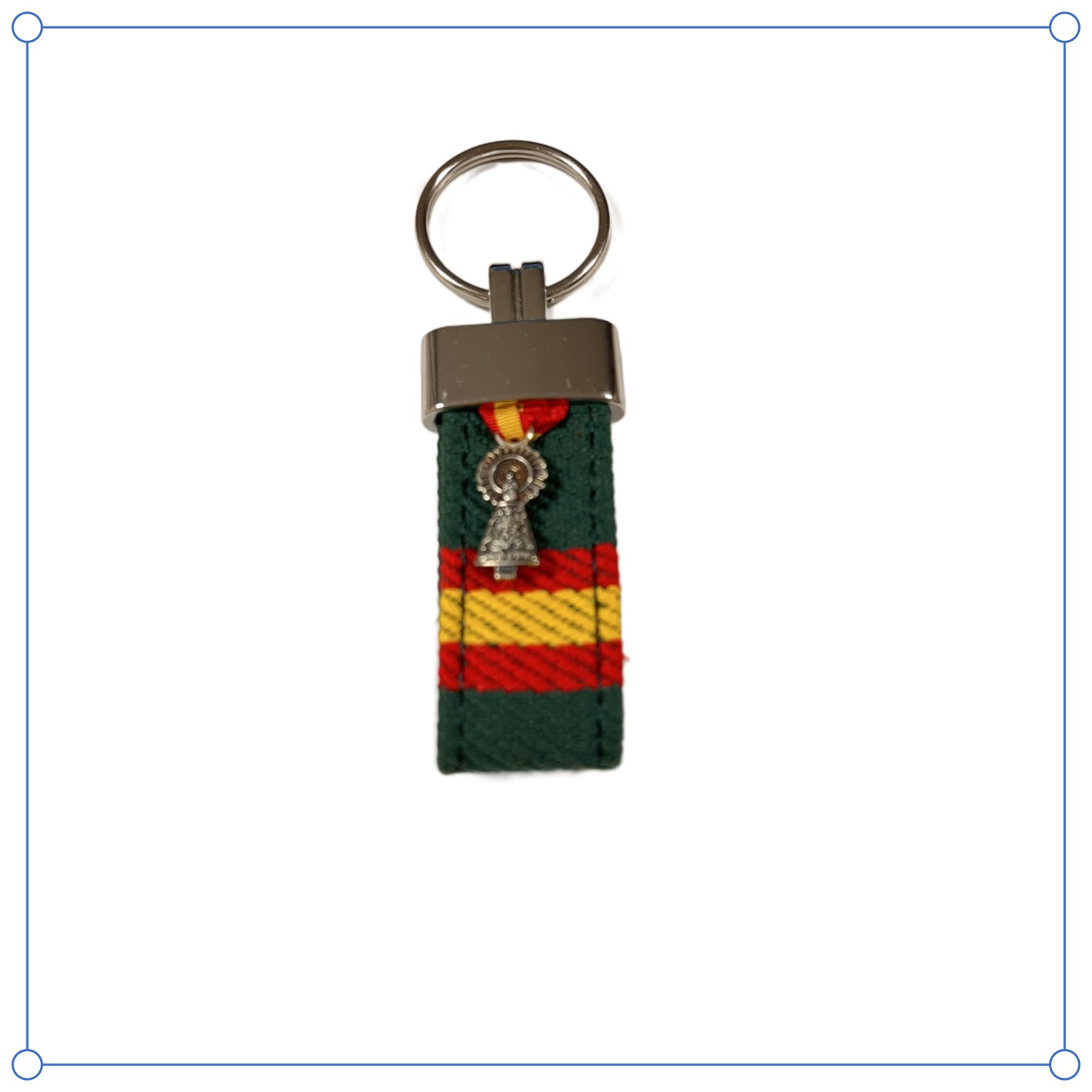 Llavero verde con bandera de España | Virgen del Pilar