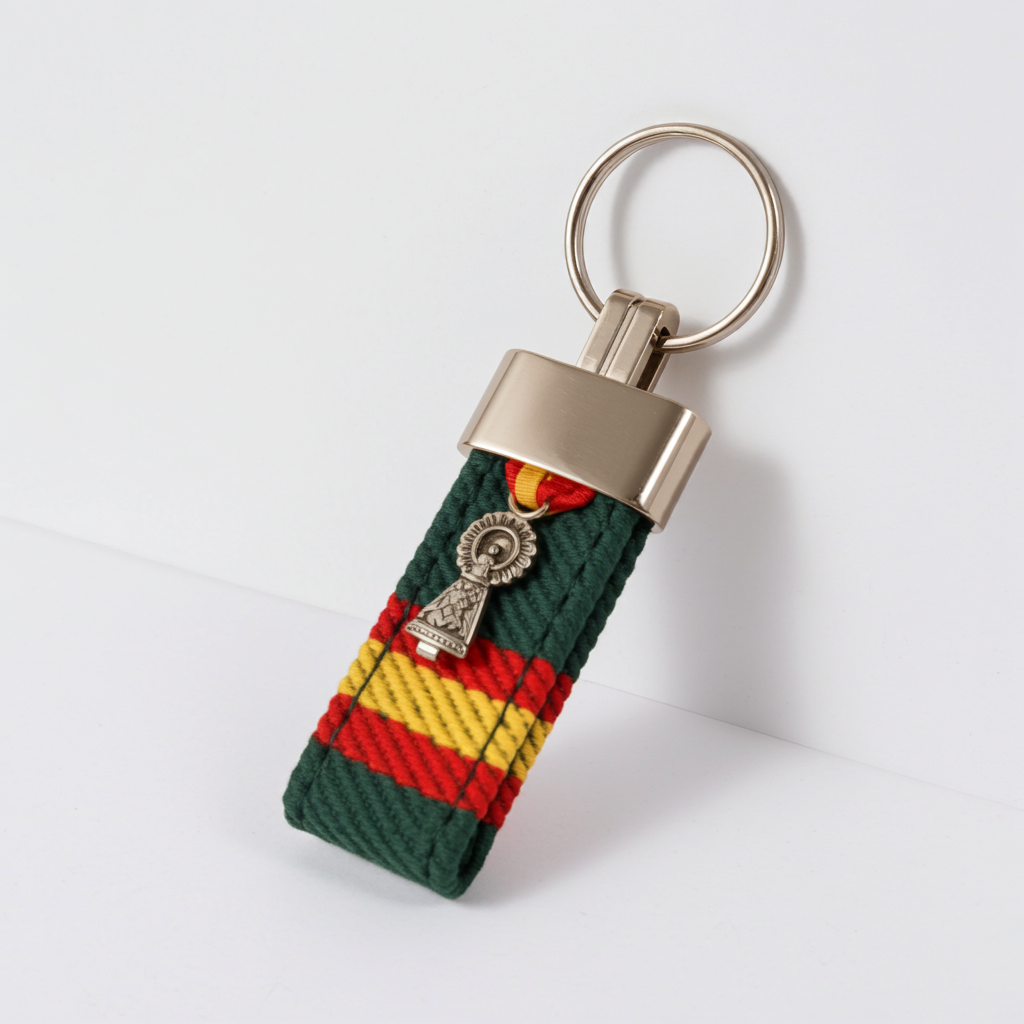 Llavero verde con bandera de España | Virgen del Pilar