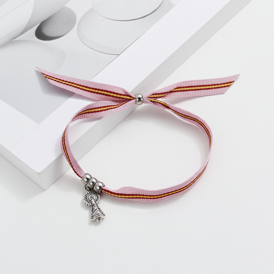 Pulsera rosa con bandera de España| Virgen del Pilar