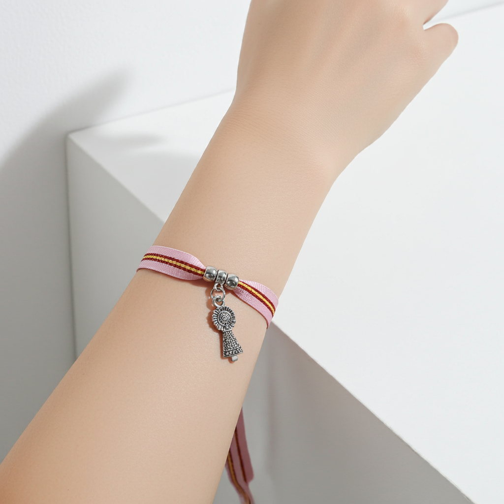 Pulsera rosa con bandera de España| Virgen del Pilar