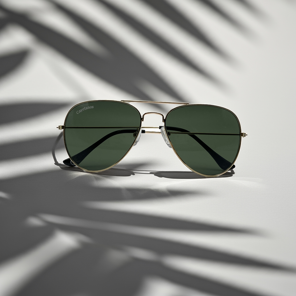 Gafas de Sol Cayetanos – Modelo Pontevedra UV400 con Montura Dorada Aviador
