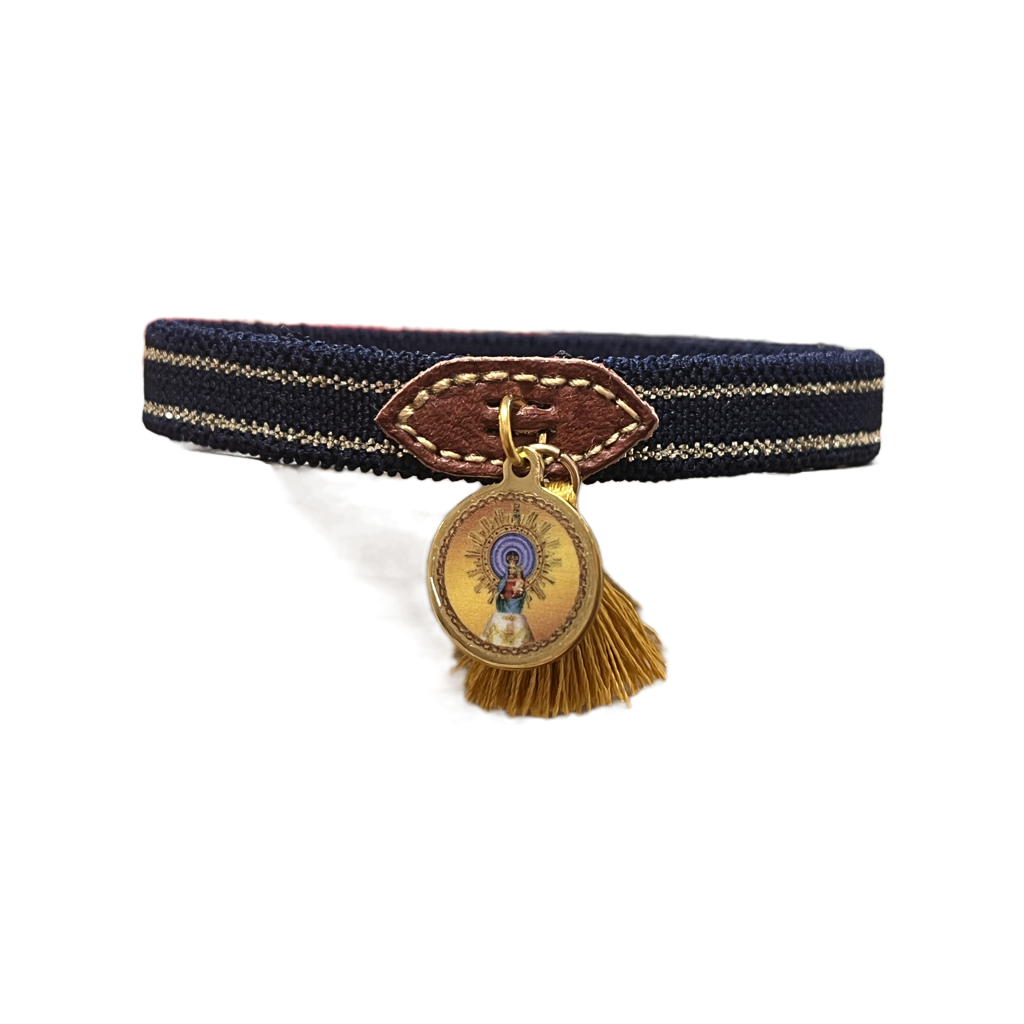 Pulsera Virgen del Pilar Cayetanos – Medalla dorada y borla