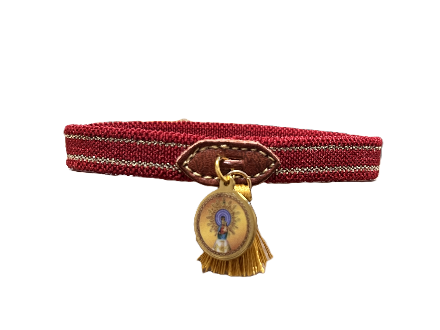 Pulsera Virgen del Pilar Cayetanos – Medalla dorada y borla
